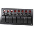 DC 12V/24V 8 Gang Schaltpanel Schalttafel Wippschalter 3 in 1 Panel LED Kippschalter Pane für Auto Bus Boot SHIP