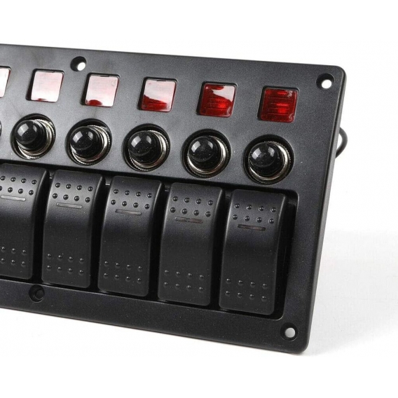 DC 12V/24V 8 Gang Schaltpanel Schalttafel Wippschalter 3 in 1 Panel LED Kippschalter Pane für Auto Bus Boot SHIP