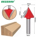 AcserGery 6 Stück 60° 90° 120° Gerader V-Nutfräser 8mm Schaft 3D Holzbearbeitung V-Nutfräser CNC-Gravierfräser