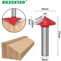 AcserGery 6 Stück 60° 90° 120° Gerader V-Nutfräser 8mm Schaft 3D Holzbearbeitung V-Nutfräser CNC-Gravierfräser