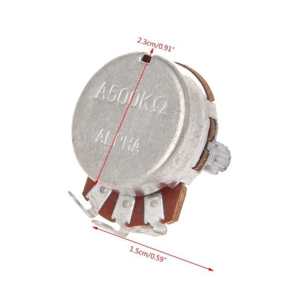 AcserGery A500K Potentiometer Splined Pot E-Gitarre Bass Effect Amp Tone Volume Shaft15mm Parts Diameter24mm