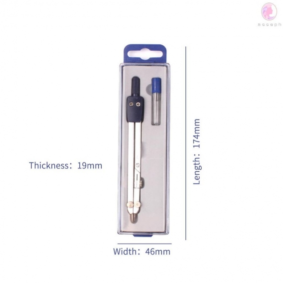 AcserGery Professioneller Metall-Zeichnungskompass mit Bleimine für Studenten, Mathematik, Geometrie, Schule, Büro, Schrein