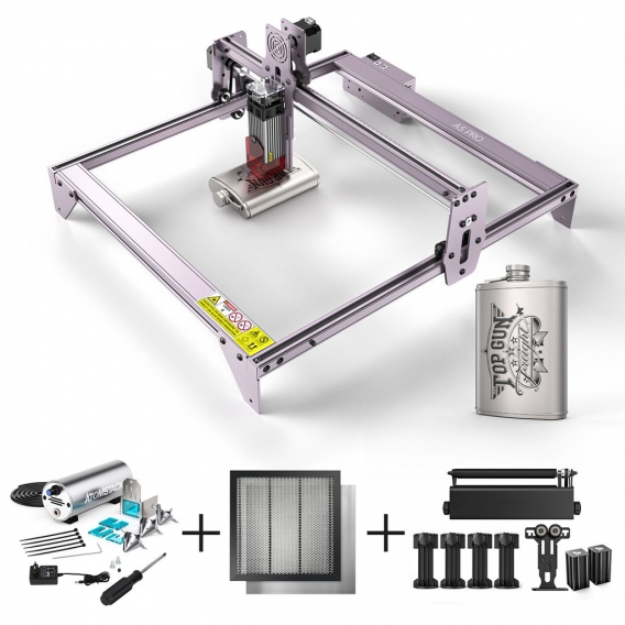 A5 Pro ATOMSTAC K Graviermaschinen + R3 PRO Roller Set + Wabenarbeitstisch PRO Plattform + Atomstac k Air Assist System