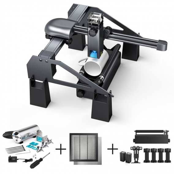 ATOMSTAC K.P7 Graviermaschinen + R3 PRO Roller Set +Wabenarbeitstisch PRO Plattform+Atomstac k Air Assist System