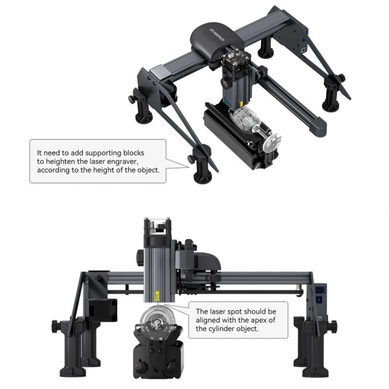 ATOMSTAC K.A10 Pro 50W Graviermaschinen  + R3 PRO Roller Set +Wabenarbeitstisch PRO Plattform