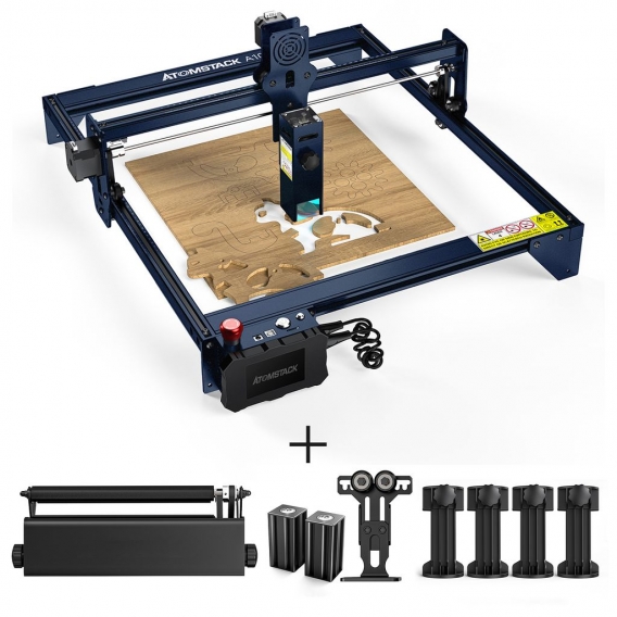 S10 Pro/X7 Pro/A10 Pro ATOMSTAC K Graviermaschinen 50W CNC Schneidemaschine + R3 Roller Set + R3 Roller Unterstützung Block