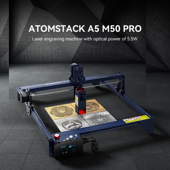 A5 M50 PRO 40W Graviermaschinen , EU Stecker 410 x 400 mm +Atomstac k Air Assist System