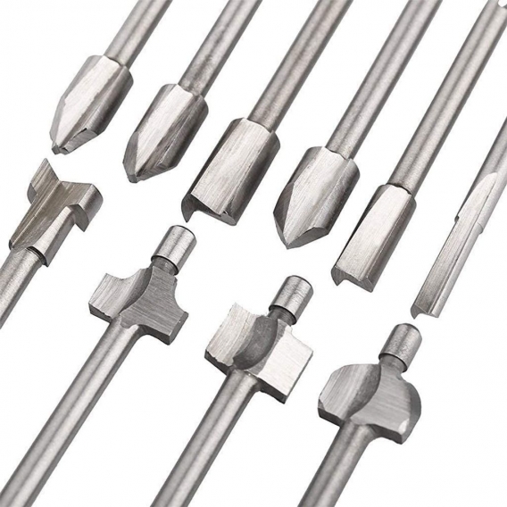 AcserGery 10 Stück 1/8 Zoll 3 mm Schaft HSS-Fräser zum Fräsen von Holzgravuren für Dremel-Rotationswerkzeuge Fräser zum Fräsen v