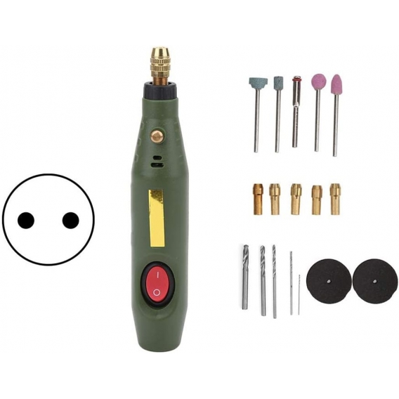 AcserGery Mini-Rotationswerkzeug Elektrische Bohrmaschine Grinder Sander Graveur Holzschnitzbohrer Pen Kit Set AC 100-240V (EU-S