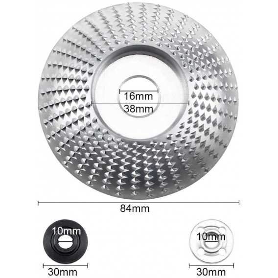 AcserGery 84 mm Wolframkarbid-Winkelschleifer, Schnitzen, Schleifscheibe, Formen, Polieren, Schleifscheibe, Holzbearbeitungsplat