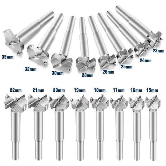 AcserGery 16 Stück Holzbearbeitungsbohrer, Hartmetall-Holzbearbeitungsschneider/Holzbearbeitungsbohrer/Holzscharnierlochschneide