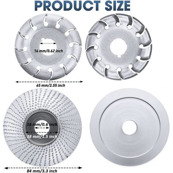 AcserGery 2 Stück Winkelschleifscheibe Holzschnitzscheibe Schleifscheibe Schnitzschleifscheibe 12 Zähne Holzpolierscheibe Schnei