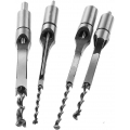 AcserGery Carpenter's Gouge Set mit 4 Quadratlochbohrer-Sets, Holzbearbeitungsbohrer Quadratlochbohrer Quadratlochbohren Stemmme