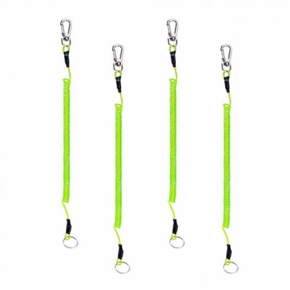 Pyzl 4 STÜCKE Top Portable Fishing Lanyards Secure Lock Tackle Anti-Lost Phone Schlüsselanhänger Spring Elastic Rope Outdoor Wan