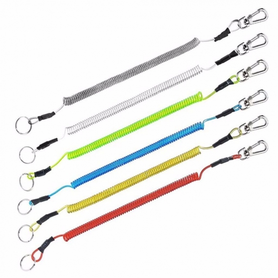 Pyzl 4 STÜCKE Top Portable Fishing Lanyards Secure Lock Tackle Anti-Lost Phone Schlüsselanhänger Spring Elastic Rope Outdoor Wan