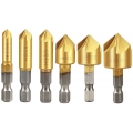 6-teilige Holzbearbeitungsschneider, 90 ° HSS-Kegelfräser, Hartmetall-Kegelfräser, 6 mm, 8 mm, 9 mm, 12 mm, 16 mm, 19 mm