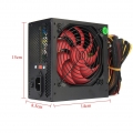 MECO PC Gaming Netzteil 700W, 80 plus Gold, aktive PFC, , rote LED-Beleuchtung, 12cm Lüfter Schwarz