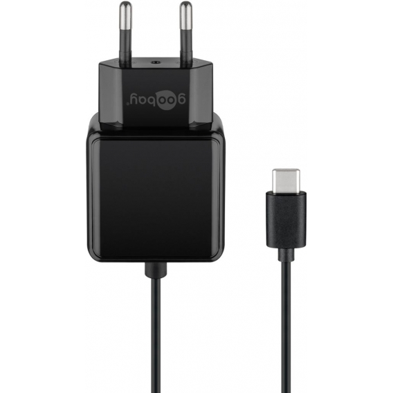 Ladegerät mit 1,5m USB-C Anschlusskabel 3,0A (15W) schwarz