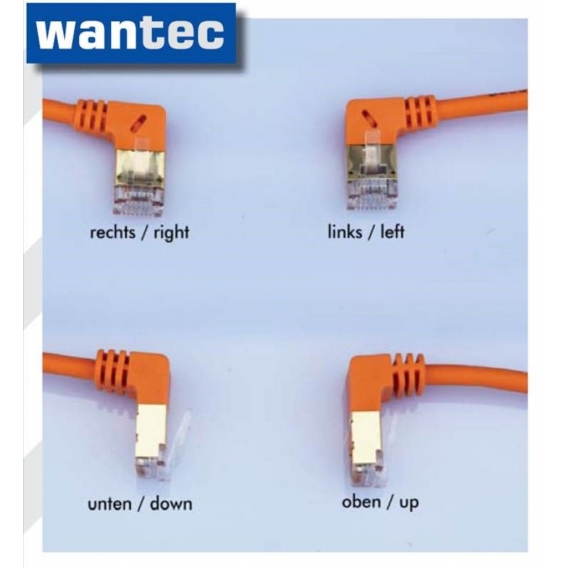 wantecWire Patchkabel CAT7 gewinkelt (90°unten) SSTP grau 3,0m