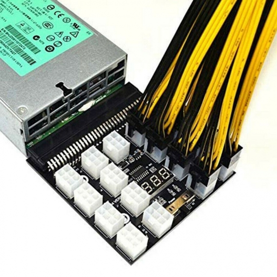 17 Port 6Pin Mining Breakout Board Adapter 1200w 12V Server Netzteil Netzteil HP