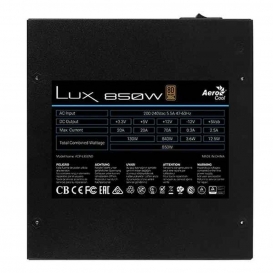More about Aerocool LUX 850W, 850 W, 200 - 240 V, 47 - 63 Hz, 5.5 A, 130 W, 840 W