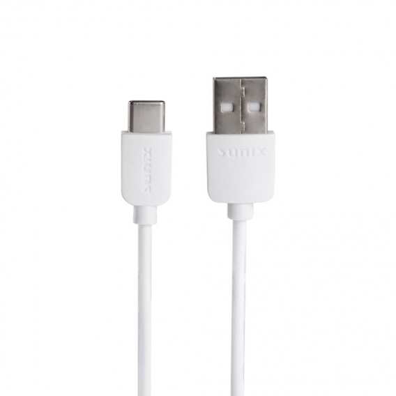 Sunix Netzteil Schnell Ladegerät 2,1A Tragbares 2X USB Dual Port Fast Charge Reiseladegerät Steckdose 1,2m Typ-C Kabel kompatibe