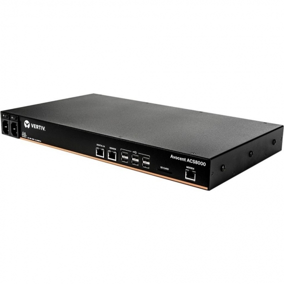 Vertiv Avocent ACS8016MDAC-404, CLI, HTTP/ HTTPS, SNMP, LOCAL,LDAP,RADIUS,TACACS+ and OneTimePasswords(OTP), 3DES,128-bit AES,19