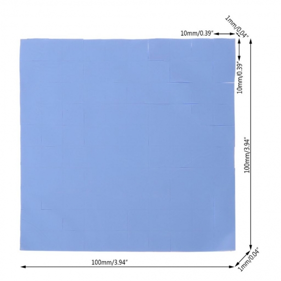 AcserGery SPT 100 Stück 100 x 100 x 1 mm GPU CPU Thermal Pad Silikon-Kühlkörper Kühler leitfähige Pads