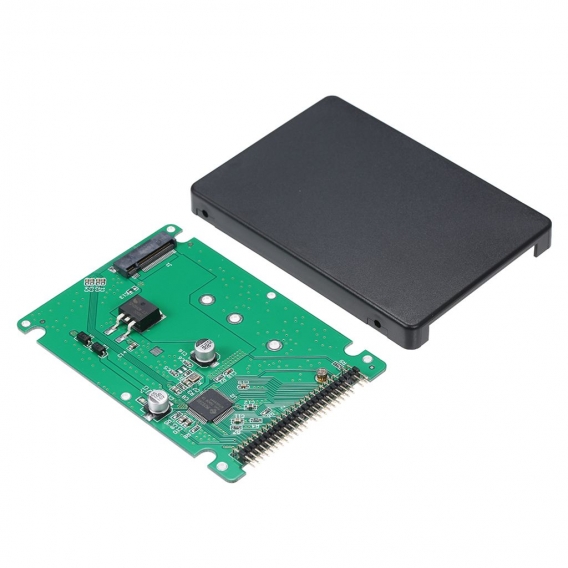 M.2 NGFF SATA SSD zu 2.5 IDE 44pin Konverter Adapter mit Gehaeuse (Schwarz)