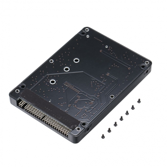 M.2 NGFF SATA SSD zu 2.5 IDE 44pin Konverter Adapter mit Gehaeuse (Schwarz)