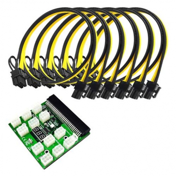 6Pin Power Module Breakout Board, 1200W/750W LED-Anzeige,Schnelle einfache Verbindung,Hohe Leistung mit Taste 50cm Kabel für PSU