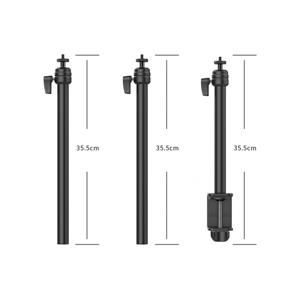 VIJIM LS08 Professioneller Desktop-Live-Streaming-Staender 3-teilige flexible ausziehbare Arme Aluminiumlegierung 1/4 Zoll Schra