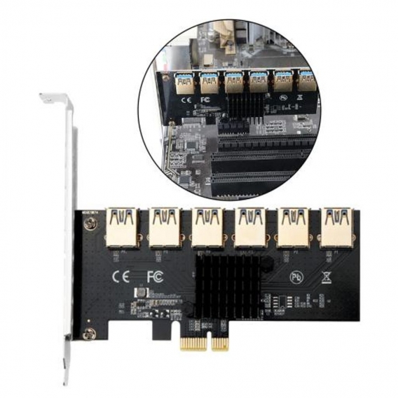 PCI-E 1 bis 6 USB-Steckplätze Riser Card Expansion Kit für PC Desktop Mac Windows 7/8/10 für Btc Miner Machine PCI-E auf PCI-E A