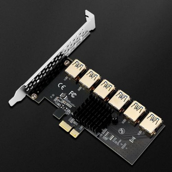 PCI-E 1 bis 6 USB-Steckplätze Riser Card Expansion Kit für PC Desktop Mac Windows 7/8/10 für Btc Miner Machine PCI-E auf PCI-E A