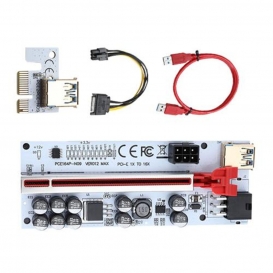 More about PCI-E PCIe Riser PCI Express 1x bis 16x Extender Riser Karte mit USB 3.0 Verlängerungskabel mit 13x LED Grafikkarte PCIe Riser f