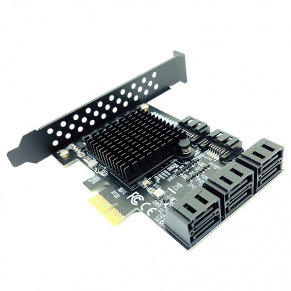 8 Ports PCI-E zu SATA 3.0 Erweiterungskartenadapter Low Profile Bracket Festplattenerweiterungsplatinen für Desktop-PC