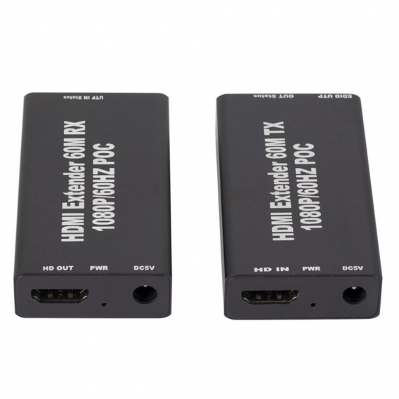 HDMI Extender 4K HD Extender für HDMI 2.0 über Single Cable CAT5e/6A bis zu 60M Unterstützt HDCP 2.2/1.4 IR-Steuerung Farbe EU-S