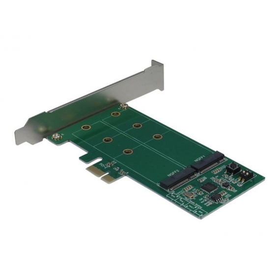 Inter-Tech PCIe Adapter Karte KCSSD4  PCIe x1 -＞ 2x M.2 S-AT