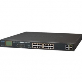 More about PLANET 16-Port 10/100TX 802.3at combo PoE Switch 2-Port Gigabit TP/SFP, with LCD PoE Monitor, 300 Watts, Unmanaged, Fast Etherne