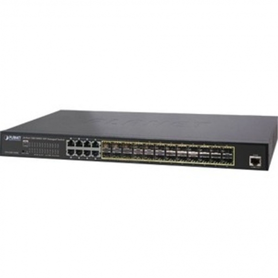 Planet GS-5220-16S8CR, Managed, L2+, Gigabit Ethernet (10/100/1000), Power over Ethernet (PoE), Rack-Einbau, 1U