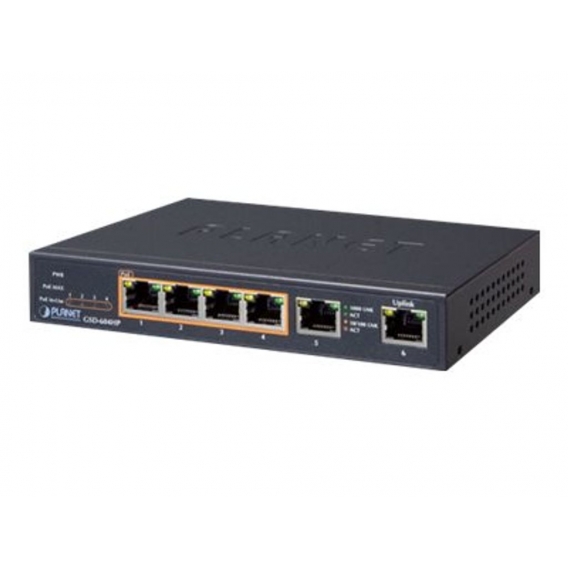 PLANET GSD-604HP, Unmanaged, Gigabit Ethernet (10/100/1000), Power over Ethernet (PoE)