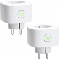 AcserGery WiFi Smart Plug (Typ F), Smart Plug kompatibel mit Alexa, Google Home und Nest Hub, Set aus 2 programmierbaren Plugs m