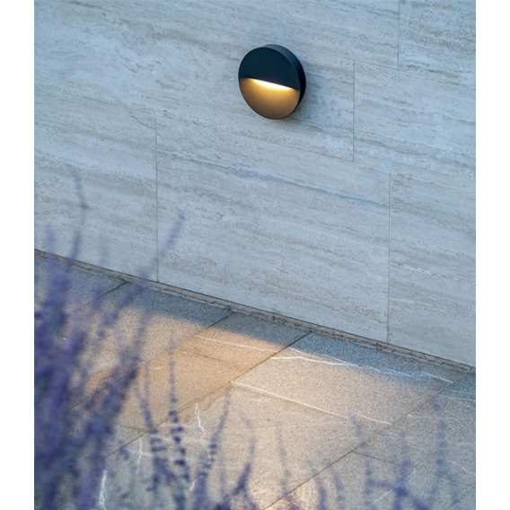 Platek Team Round robuste elegante LED-Wandleuchte 220-240Vac LED 3000K (warmweiß) Struktur Corten