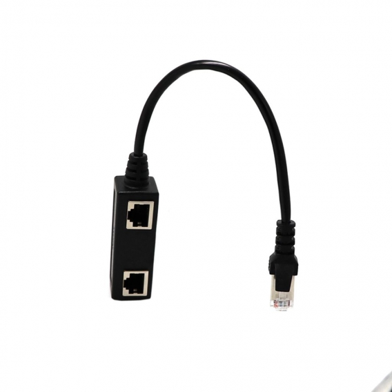 AcserGery 1 PC 1 Stecker auf 2 Buchse LAN Port Netzwerk Ethernet RJ45 Splitter Adapter Stecker Verlängerung Netzwerkkabel