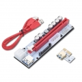 PCI-E Riser 1X bis 16X Grafikerweiterungs-Riserkarte PCI-E USB 3.0 GPU-Adapter mit 6-Pin-Schnittstelle