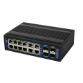 ALLNET Switch managed L2+/L3 industrial 12 Port Gigabit / 12x PoE / 4x SFP / Lüfterlos / DIN / IP40 / "ALL-SGI8016PM"