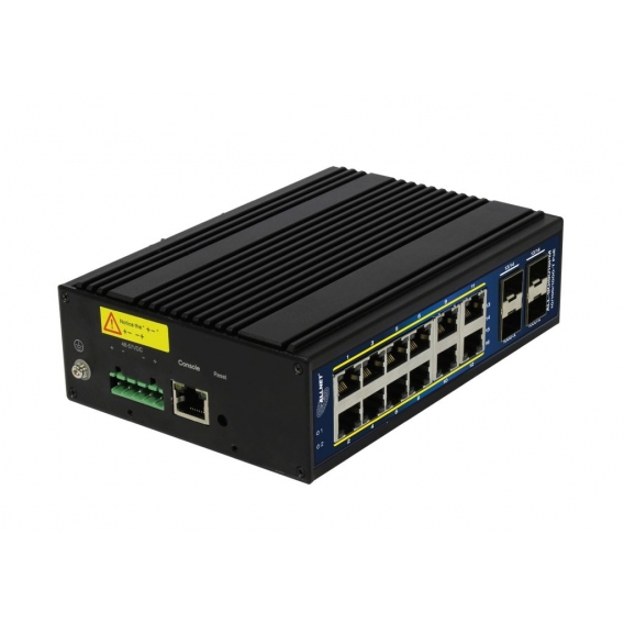 ALLNET Switch managed L2+/L3 industrial 12 Port Gigabit / 12x PoE / 4x SFP / Lüfterlos / DIN / IP40 / "ALL-SGI8016PM"