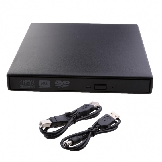 Externes DVD-Laufwerk, Ultra DVD RW / CD RW USB 2.0 CD DVD-Brenner Reader Writer Für Laptop Notebook PC Desktop-Computer (schwar