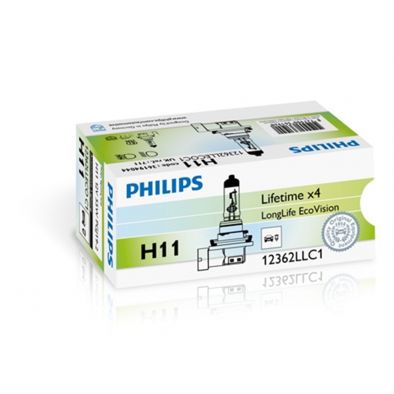 Philips H11 LongLife EcoVision 55W (1 Stk.) (12362LLECOC1)