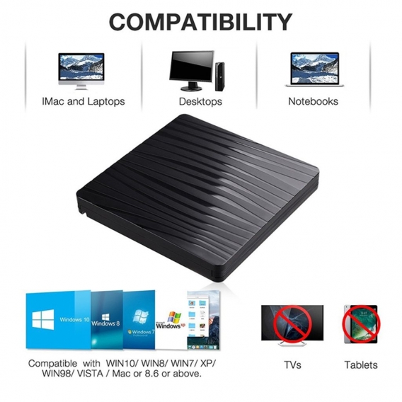 USB 3.0+Type C 2 in 1Externes optisches Laufwerk DVD Brenner, Notebook universelles mobiles CD DVD Brenn